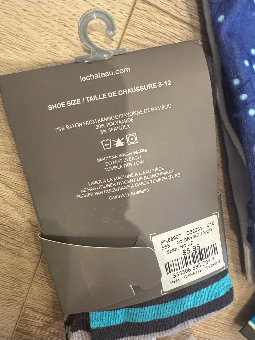 Men's Patterned Crew Socks - Blue Multi 6 pairs of socks